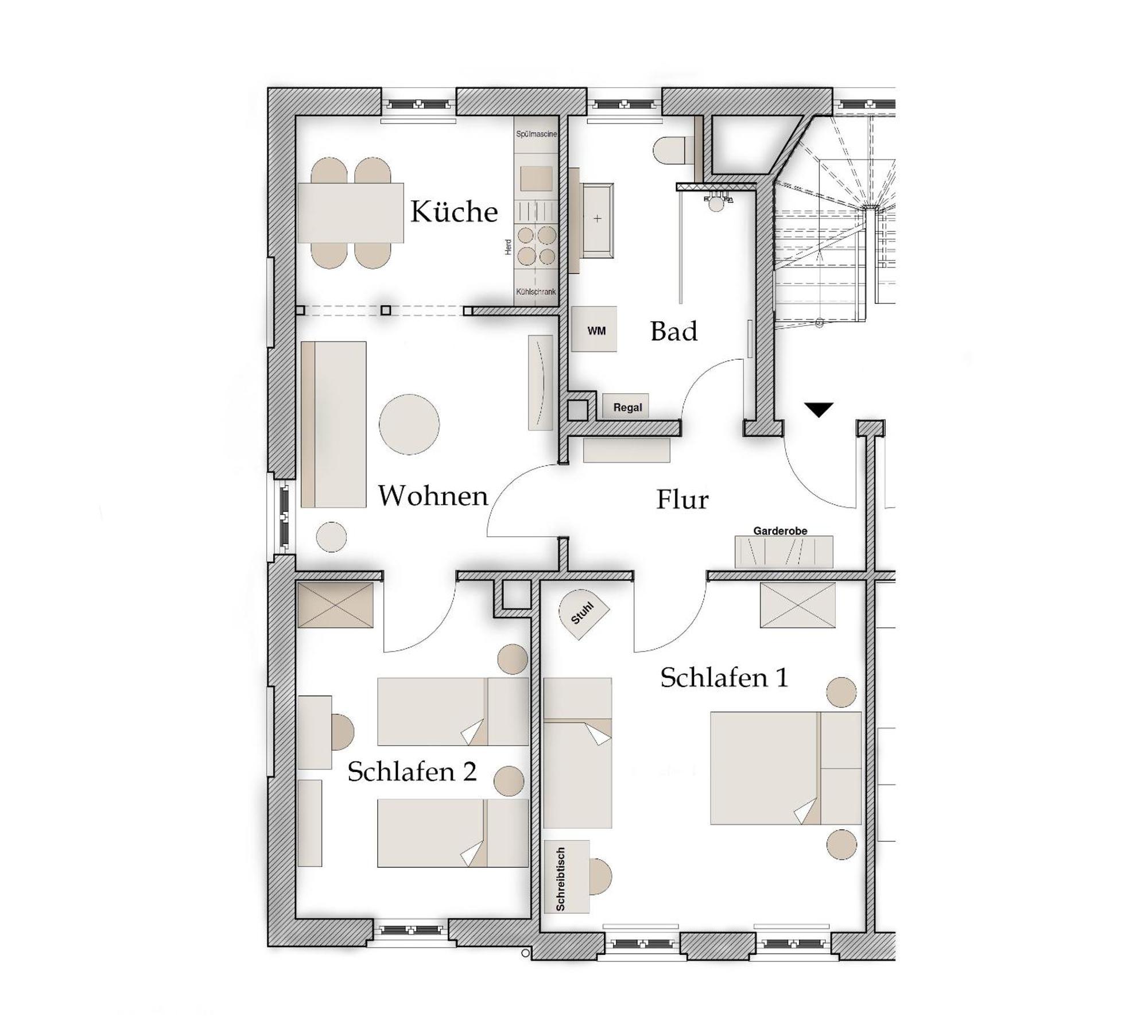 Altstadt-Ferienwohnungen Braunschweig Szoba fotó